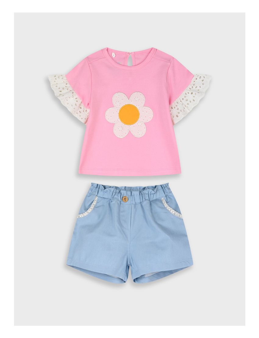 Conjunto T-shirt Rosa Flo