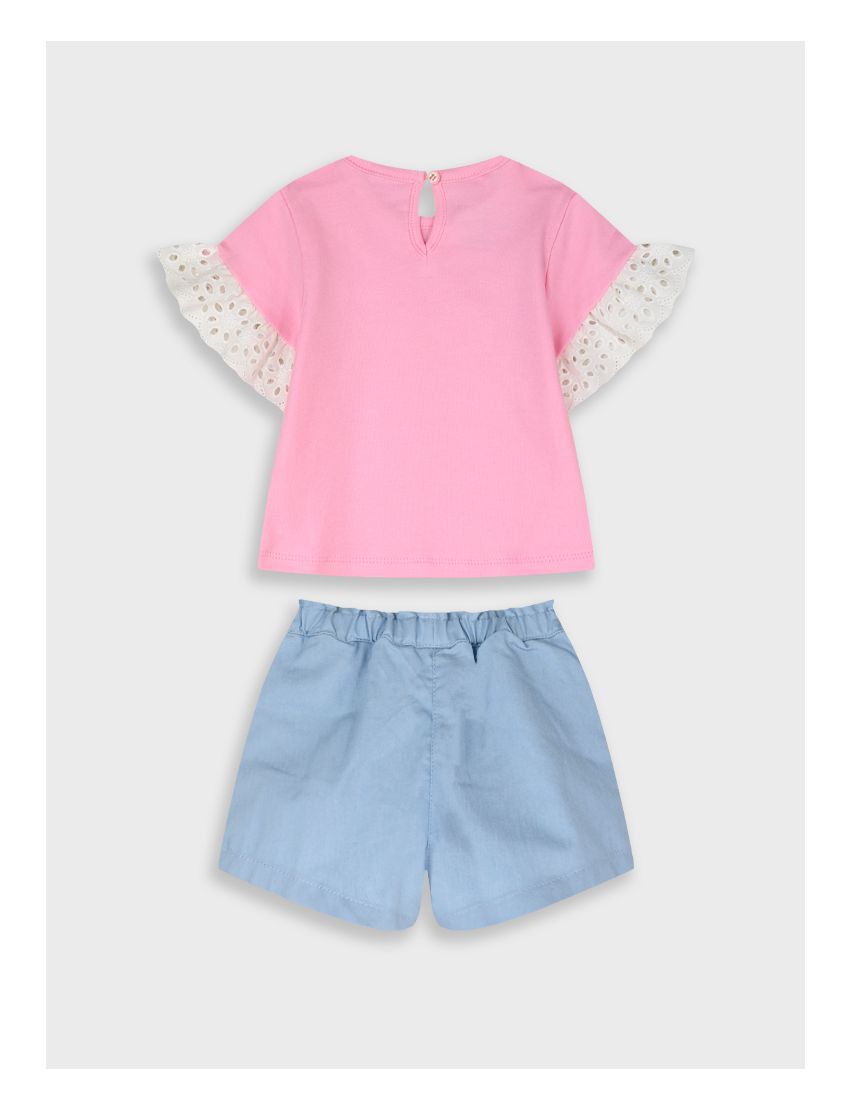 Conjunto T-shirt Rosa Flo