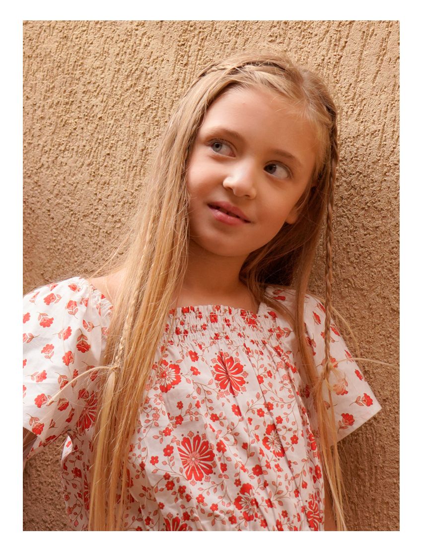 Top Floral Branco/ Vermel