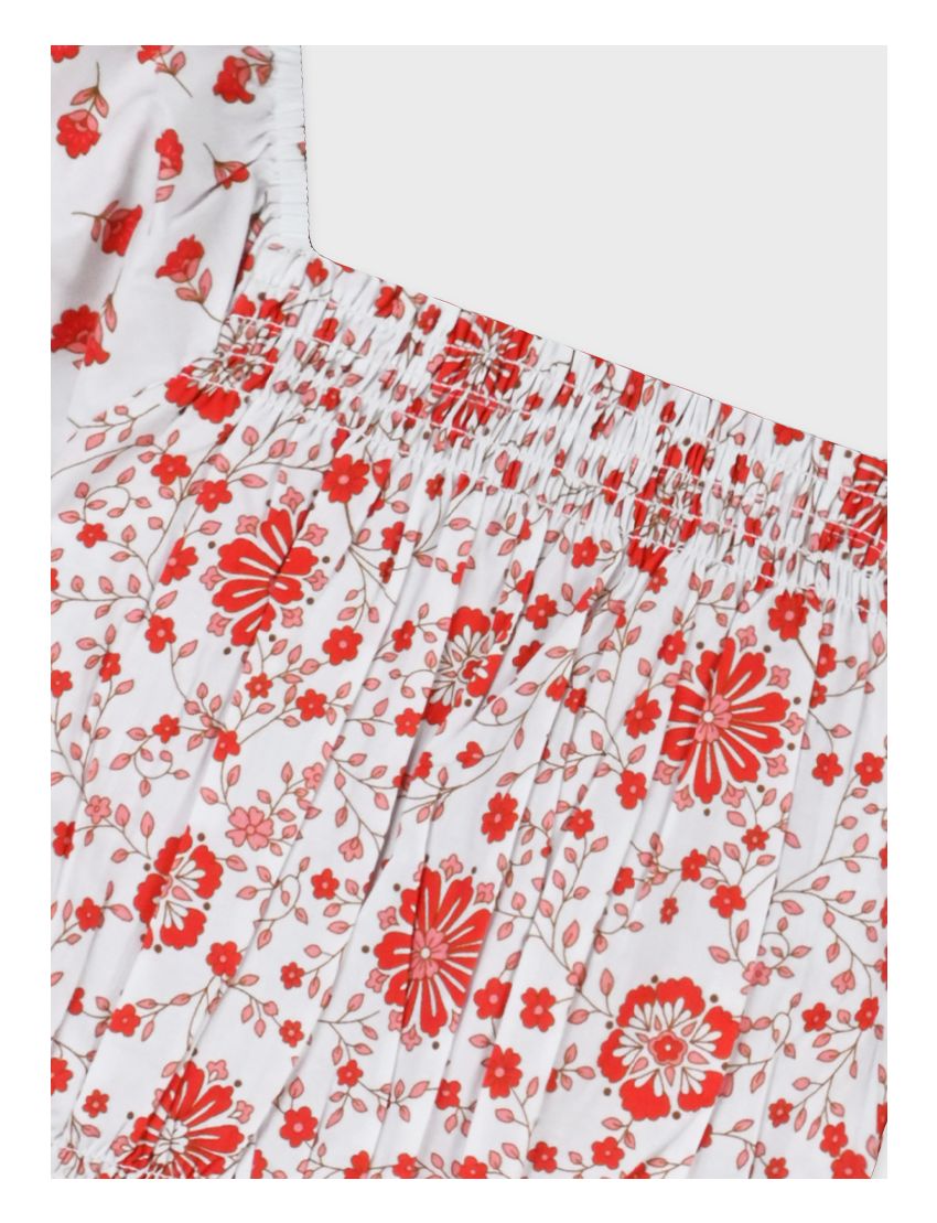 Top Floral Branco/ Vermel