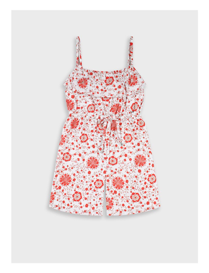 Macacão Floral Branco/ Ve
