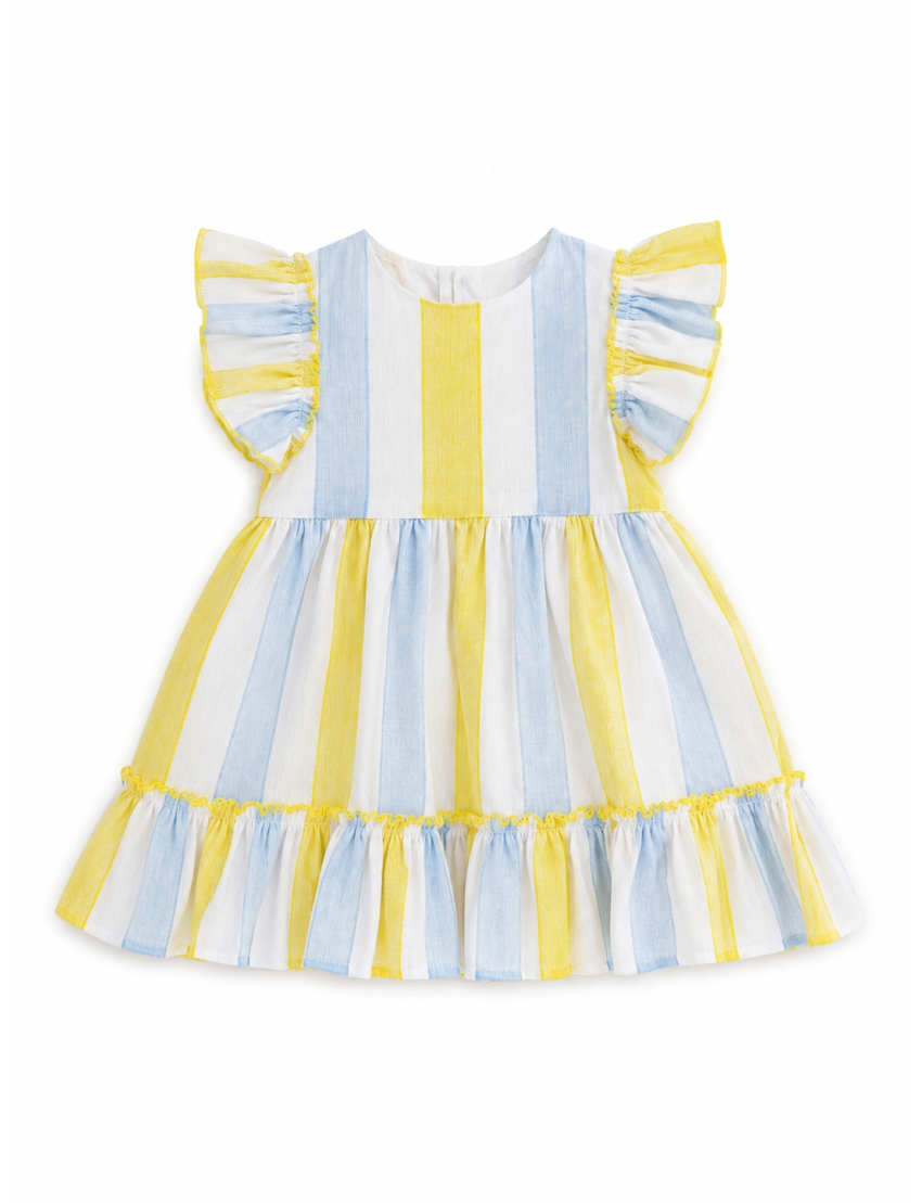 Striped Dress with Two Fl