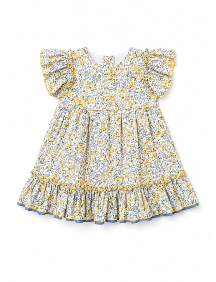Flower Fabric Dress With 