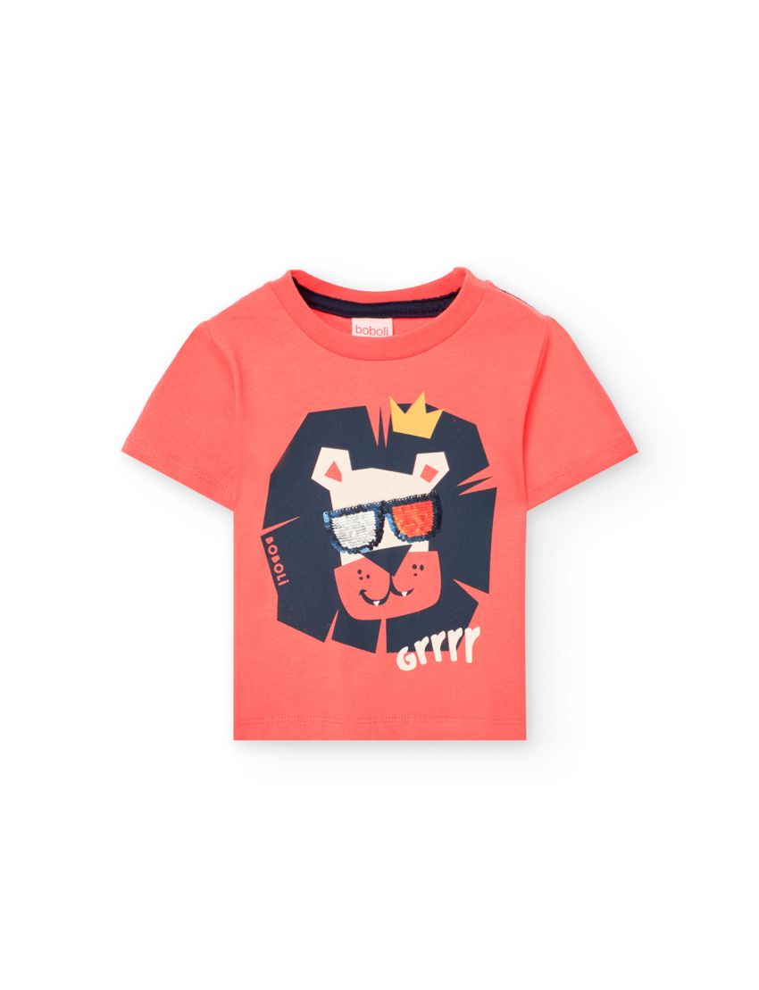 T-shirt Leão Laranja Bobo