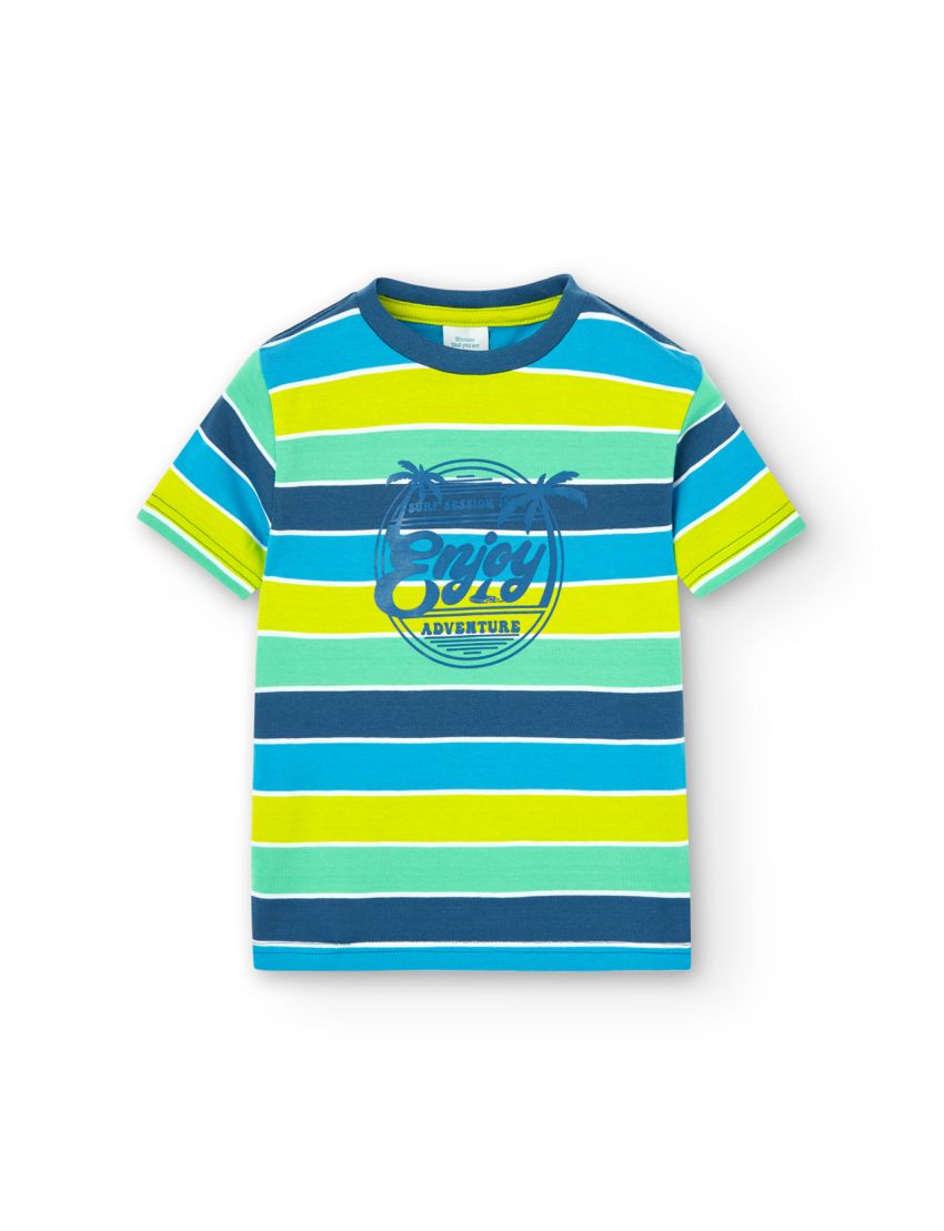 Camiseta malha às riscas 