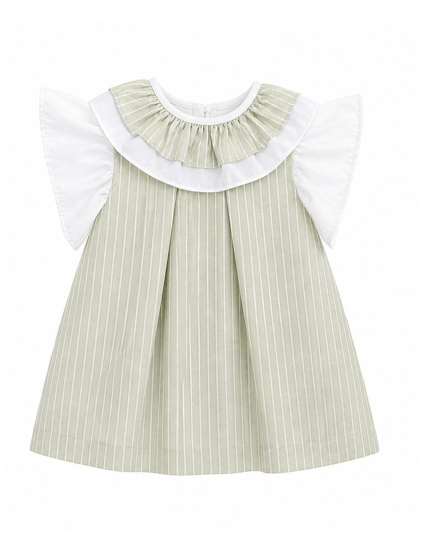 Vestido Riscas Verde Past