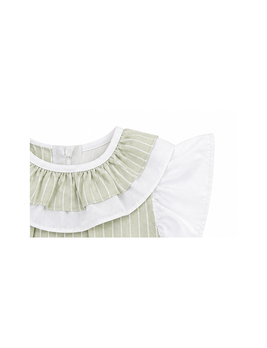 Vestido Riscas Verde Past