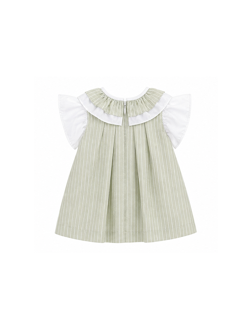 Vestido Riscas Verde Past