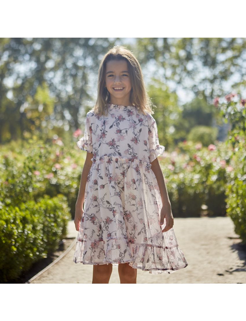 vestido tul rosas